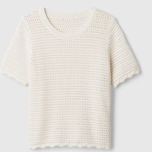 Gap Crochet Knit Sweater in an ivory/white